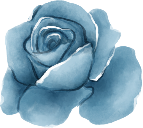 Watercolor Individual Blue Flower